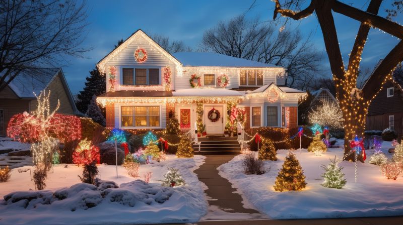 Christmas Lights Hanging in Roswell, GA